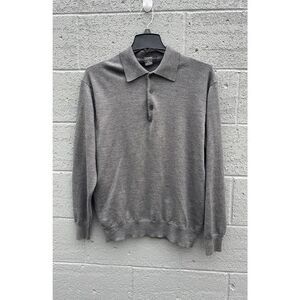 Giorgiolini Sweater button front Pullover mens size xl 100% merino wool golfer